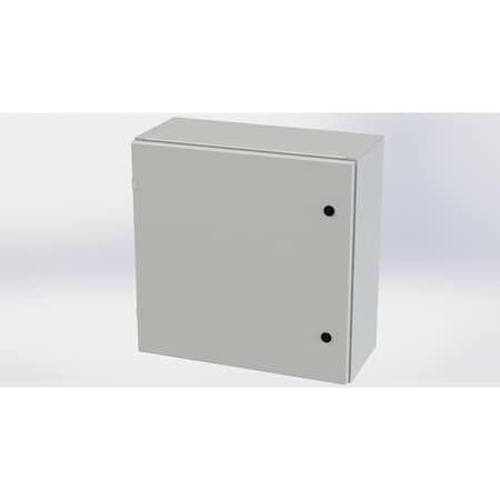 Saginaw Control & Engineering 1/4 Turn Latch Electrical Enclosures, 24 in H, 10 in D, 24 in W, NEMA 3R, 4, 12, 13, Carbon Steel SCE-24EL2410LPLG